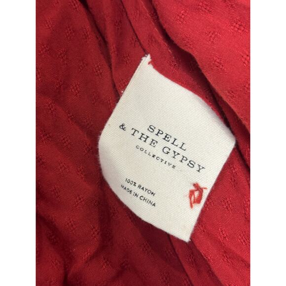 Spell & The Gypsy Collective Jewel Smock boho top in Copper Red Orange Small - Picture 5 of 6